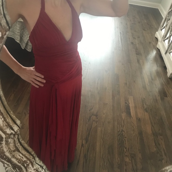Ruby red bcbg formal gown- low cut - XS - Picture 2 of 4